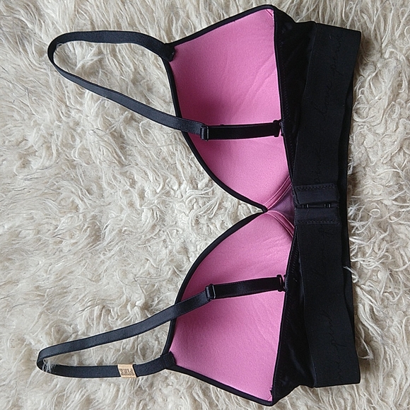 PINK by Victoria's Secret Black Wire Free Bra Love Pink 34B NWT - Picture 2 of 4